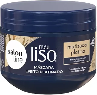 Salon Line, Máscara Matizadora, Meu Liso Platina, Vegano - Para Cabelos Lisos, 300g
