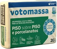 Argamassa Porcelanato Cinza 20kg Piso Sobre Piso Interno e Externo Votomassa