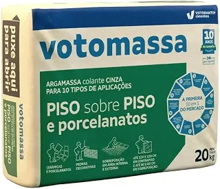 Argamassa Porcelanato Cinza 20kg Piso Sobre Piso Interno e Externo Votomassa