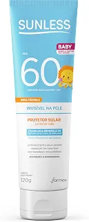 Protetor Solar Sunless Baby Invisível na Pele Fps 60 120g