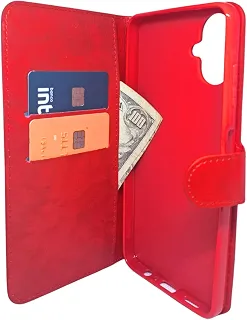 Capa Carteira Para Samsung A06 Vermelho