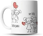 Caneca de Porcelana para Namorados, 325ml, Se for pra ser feliz que seja com você