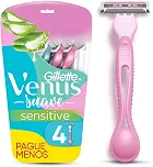 Aparelho de Depilação Gillette Venus Suave Sensitive, 4 Unidades