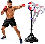 Saco de Boxe de Velocidade 360° com Altura Ajustável, Saco Pancada de Reação com Base de Ventosa Forte, Ideal para Boxe Treino em Casa, Saco de Box para Adultos e Crianças