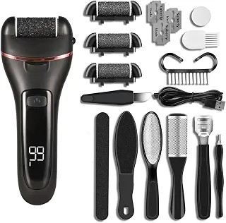 Removedor de Calos Elétrico com Tela Digital e Rolos para Pedicure