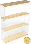 DuvinDD Vitrine de acrílico transparente para exibição de figuras Lego com porta deslizante, prateleira de bugiganga à prova de poeira montada na parede para Hot Wheels em miniatura para decoração de
