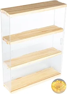 DuvinDD Vitrine de acrílico transparente para exibição de figuras Lego com porta deslizante, prateleira de bugiganga à prova de poeira montada na parede para Hot Wheels em miniatura para decoração de