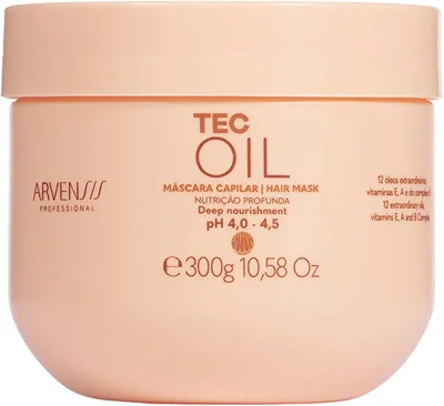 Arvensis – Máscara Capilar Tec Oil 300g | Nutrição, Hidratação, Brilho, Fórmula Vegana, Para Cabelos Ressecados