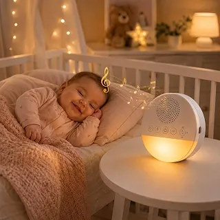 Aparelho Ruido Branco 20 Sons Ninar Dormir Relaxar Luz Noturna Recarregável
