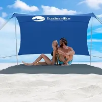 EasierHike Barraca de sombra de praia, 1,8 x 2,5 m, portátil, fácil pop-up, cobertura de praia, proteção solar UPF50+, à prova de vento e resistente à água, estável com 4 sacos de areia e cabos à