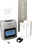 Nile Products - Relógio eletrônico de 4500 PP [4500PPK1], o pacote para pequenas empresas inclui: 125 cartões de ponto, 1 fita de tinta, 2 chaves de segurança e 1 rack de cartão de dez bolsos