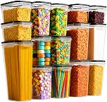 Kit 15 Potes Herméticos Porta Alimentos Plástico PP BPA Free