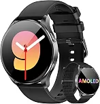 Blackview Smartwatch W40, Tela AMOLED 1.43' com Chamadas Bluetooth, 100+ Modos Esportivos, IP68 à Prova D'Água, Bateria 7 Dias, 2 Pulseiras, Assistente de Voz IA, Compatível com Android e iOS, Preto