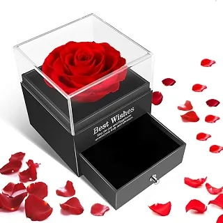 Rosa Eterna, Caixa Rosa Eterna, Caixa de Presente de Joias Flor de Rosa, Mulher, Feminino,Presente para Mãe, Dia dos Namorados Feminino, Rosa Imortal