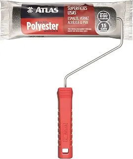 Atlas - Rolo de Pintura de Espuma de 15cm em 100% Poliéster e Com Densidade 30 (kg/m³), Cor Cinza