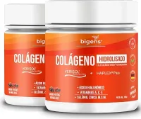 Colágeno Hidrolisado Verisol + Haplex Plus com Ácido Hialurônico e Vitaminas A, C, E, Selênio, 150 g em Pó, Bigens (Kit 2)