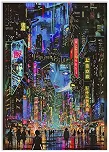 Placa Quadro Decorativo Anime Cyberpunk Futurista Tokyo Poster Quarto Sala