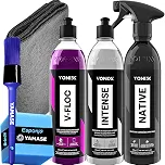 Kit Vonixx: Shampoo V-FLOC 500ml + Cera Native Spray Wax com Carnaúba + Revitalizador de Plásticos Intense – Limpeza e Proteção com Brilho Profundo e Aplicação Rápida