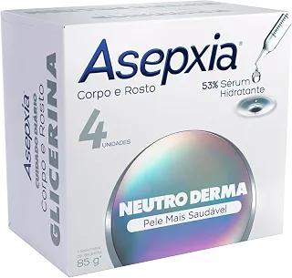 Asepxia Kit 4 Sabonete Corporal Neutro Derma 85g - Pele Sensível e Rosto