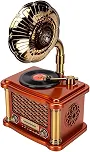 Sanpyl Rádio AM FM SW, Alto-falante Bluetooth retrô de 10 W Com Entrada AUX