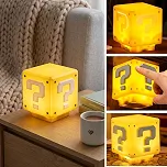 Luminária de Mesa Super Mario Bros Som ao Toque, Temática de Jogos Carregável Cubo Bloco Cabeceira Mesa Gamer Presente para Fãs de Videogame