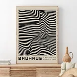 Bauhaus Impressão artística preto e branco imagem neutra meados do século moderno arte de parede impressão contemporânea arte de parede geométrica preto e branco Bauhaus pôster de exposição para sala
