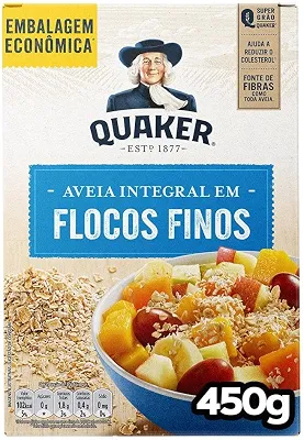 Aveia Em Flocos Finos Quaker Caixa 450G Embalagem Econômica