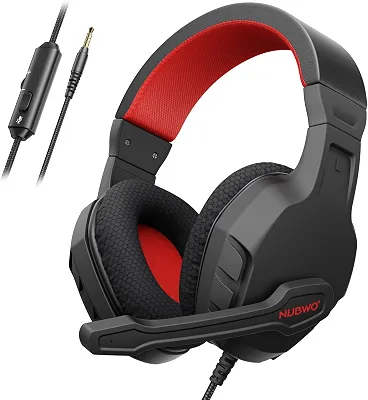 NUBWO U3 Fone de Ouvido Com fio e Microfone, Fone de Ouvido Gamer Hadset for PC, PS4, PS5, Xbox, Mac, Switch, Gaming Headphones with Mic Clear Call, Lightweight & in-Line Control