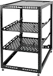 Tecmojo Rack de rede de estrutura aberta 20U para equipamentos de TI e AV, suporte AV no chão ou na parede, com 2 prateleiras de rack 1U e ferragens de montagem, rack de rede para dispositivos de rede