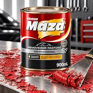 Removedor Pastoso de Tinta Maza 900 ml, para Pinturas Automotivas, Imobiliárias, Esmaltes e Vernizes, Uso Profissional