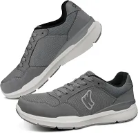 Tênis masculino de caminhada para fascite plantar, suporte de arco com sola de borracha antiderrapante, sapatos ortopédicos casuais confortáveis com bico largo