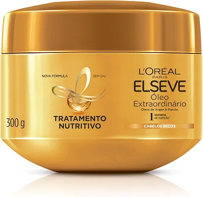 L'Oréal Paris Elseve Óleo Extraordinário Creme de Tratamento para Nutrição Intensa de Cabelos Secos, com Micro-Óleos de Flores Preciosas para Maciez e Brilho 300g