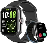 Bettdow SmartWatch GPS, Relogio Smartwatch Feminino e Masculino, 1,85 polegadas HD AMOLED, chamada Bluetooth, Esportivos relógio com voz por IA, Compatível com Android iOS, 2 Pulseiras (preto)