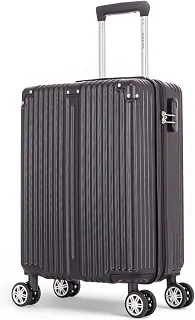 Mala de Bordo 10kg Rígida ABS 4 Rodas 360º com Segredo Leve Resistente Flexível Antifurto Preta tamanho 20 polegadas