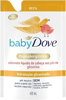 Dove Baby Sabonete Líquido Hidratação Glicerinada da Cabeça aos Pés 400ml Refil