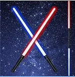 Kit 2 Sabre de Luz - 2 espadas leve com conector sabre de luz com 7 cores variáveis de borda dupla portátil leve para crianças adultos Natal cosplay