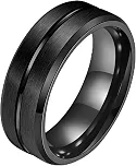 Anel Aliança Prata ou Black Antialérgico 8mm Confort Aço Inoxidável Cirúrgico Premium Luxo