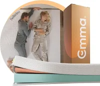 Colchão Solteiro Emma One Light - 88x188x18cm, Colchão de Espuma com 2 Camadas, Firmeza Ideal, Suporte Corporal, Conforto e Frescor, 100 Noites de Teste, 10 Anos de Garantia