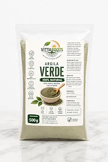 Argila Verde 100% Natural para Máscara Facial e Capilar, Uso Externo, Pura e Vegana (500 gramas)