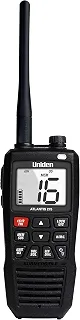 Uniden Rádio marítimo VHF portátil Atlantis 275, flutuante IPX8 submersível, tela grande de duas cores, 6 watts, todos os canais marítimos dos EUA/internacionais/canadenses, alertas meteorológicos