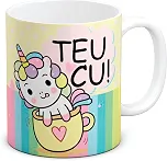 Caneca Personalizada Xicara Porcelana Meme Frase Fofa Criativa Divertida Teu C* Engraçada Presente para Amigos