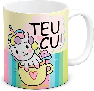 Caneca Personalizada Xicara Porcelana Meme Frase Fofa Criativa Divertida Teu C* Engraçada Presente para Amigos