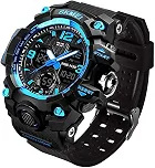 Relógio esportivo analógico masculino, relógio digital militar LED, cronômetro eletrônico, mostrador duplo grande, relógio de pulso externo, militar, tático