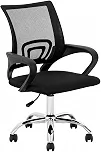 Cadeira de Escritório Ergonômica Giratória para Home Office, Encosto Mesh Respirável, Regulagem de Altura, Base Cromada, Suporta até 120kg