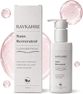 Sabonete Facial Antioleosidade Anti-idade - Limpa, hidrata e acalma sem agredir a pele - com Nano Resveratrol + Extrato de Rosa Mosqueta, Uva e Romã Vegano- Ravkahre
