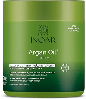 Inoar, Argan Oil Máscara Capilar – Hidratação Profunda, Brilho e Maciez com Óleo de Argan para Cabelos Secos ou Fragilizados - 500g