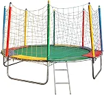 Pula Pula Cama Elástica Trampolim 3,05m com Rede de Proteção Multicolorida Suporta até 150 Quilos