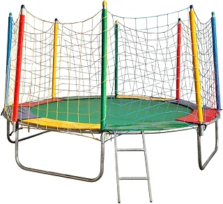 Pula Pula Cama Elástica Trampolim 3,05m com Rede de Proteção Multicolorida Suporta até 150 Quilos