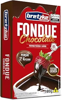 Bretzke – Mistura para Fondue Sabor Chocolate 180g | Preparo Rápido com Leite | Textura Cremosa e Sabor Intenso | Ideal para Sobremesas, Reuniões e Momentos Especiais