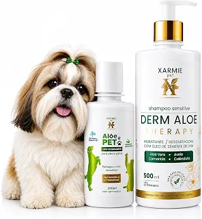 Kit Dermatite e Alergia Pet Alívio da Coceira, Vermelhidão e Irritação da Pele Aloe Pet | Derm Aloe